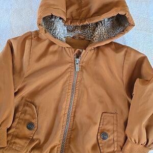 Carter's Caramel/Tan Hooded Sherpa-Lined Puffer Jacket